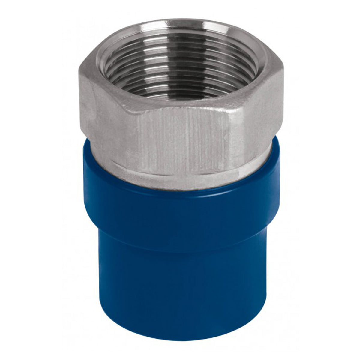 Adaptador hembra CPVC Azul hidráulico rosca metálica 1 1/4"