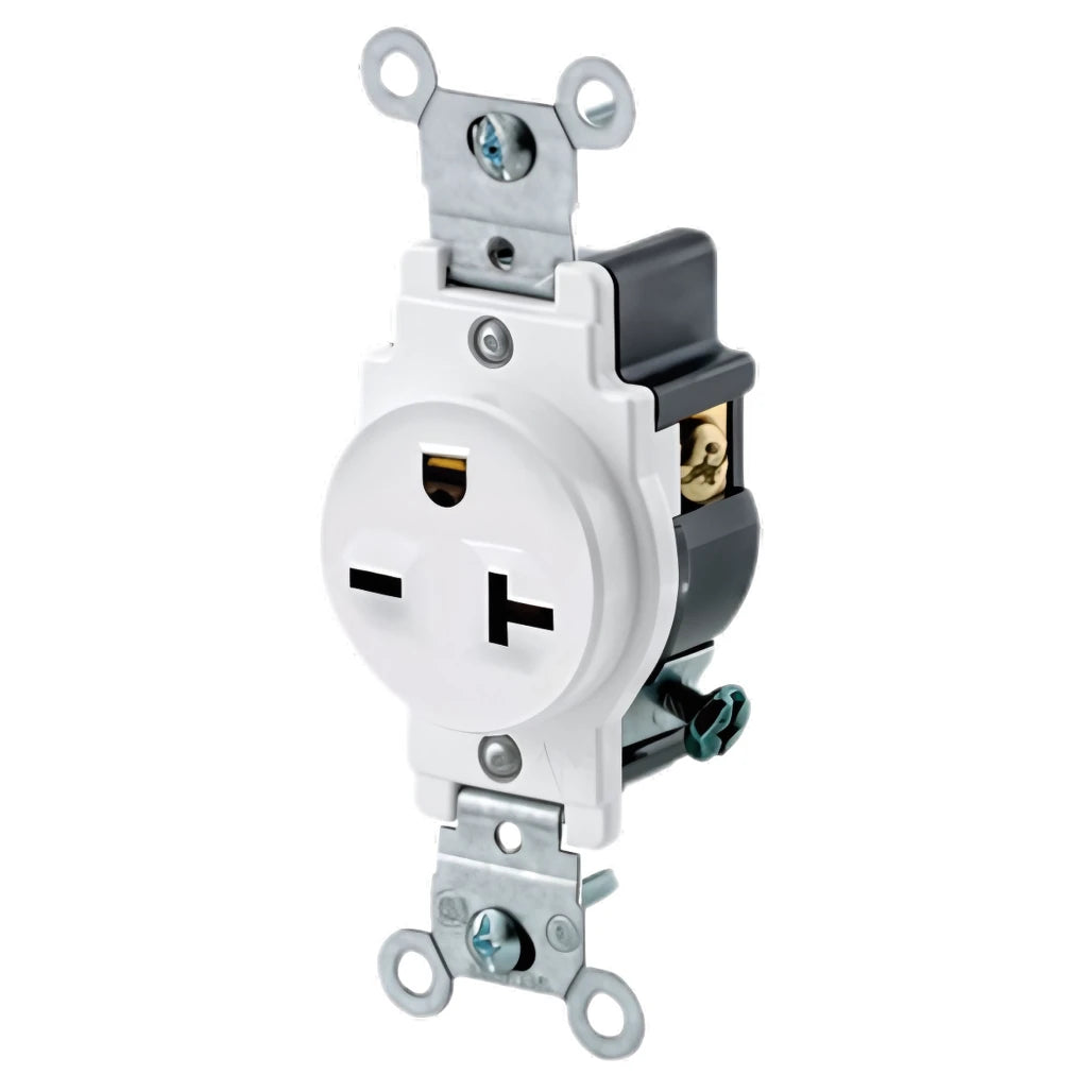 Contacto sencillo 20 amperes para calentador mural 120 V Leviton.